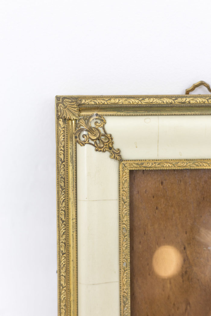 louis xiv style photo frame ivory gilt bronze spandrel