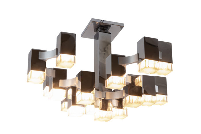 gaetano sciolari cubic chandelier 17 lights lightened