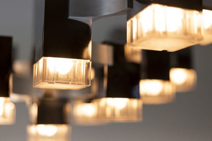 gaetano sciolari cubic chandelier 17 lights detail