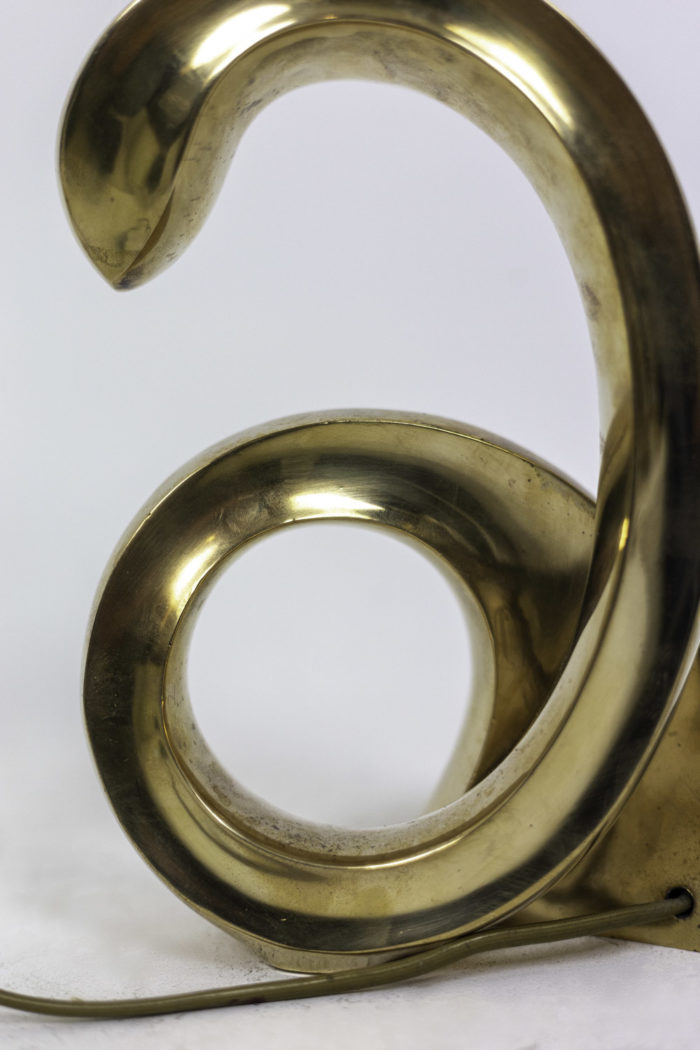lampes spirale bronze doré détail 2