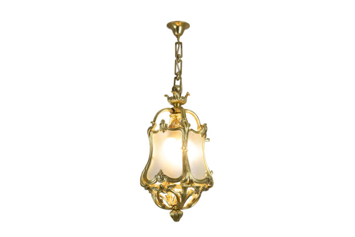 lanterne style louis xv bronze doré verre