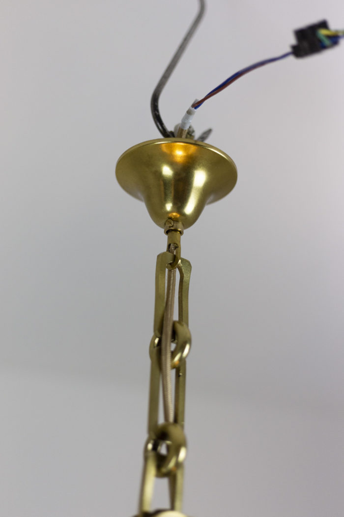 lanterne style louis xv bronze doré verre chaîne