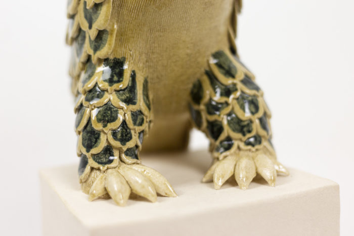 valérie courtet pangolin glazed stoneware sculpture legs