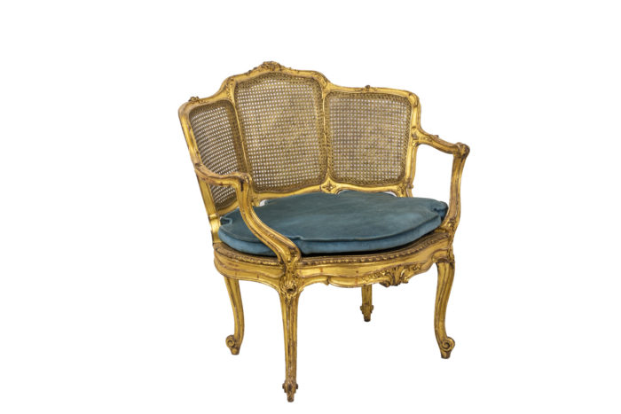 Marquise Louis XV en bois doré 3/4