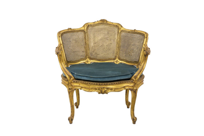 Marquise Louis XV en bois doré face