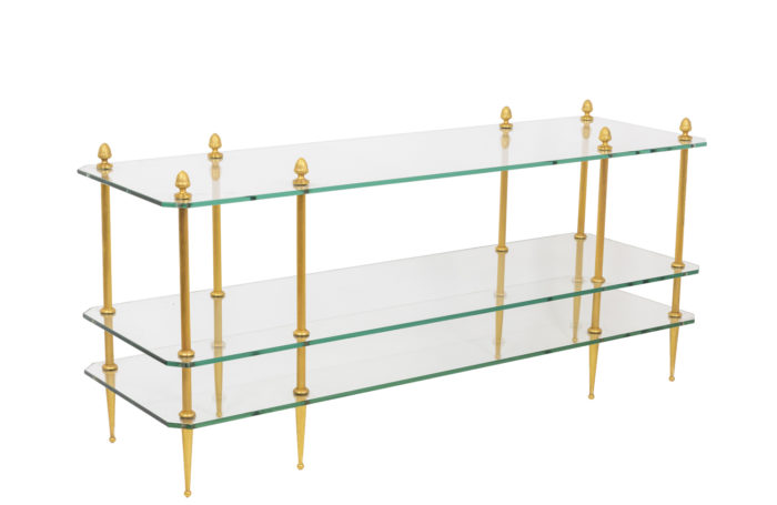 Gilt bronze coffee table with 3 glass trays 1