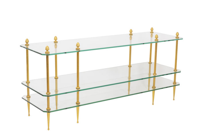 Gilt bronze coffee table with 3 glass trays 1