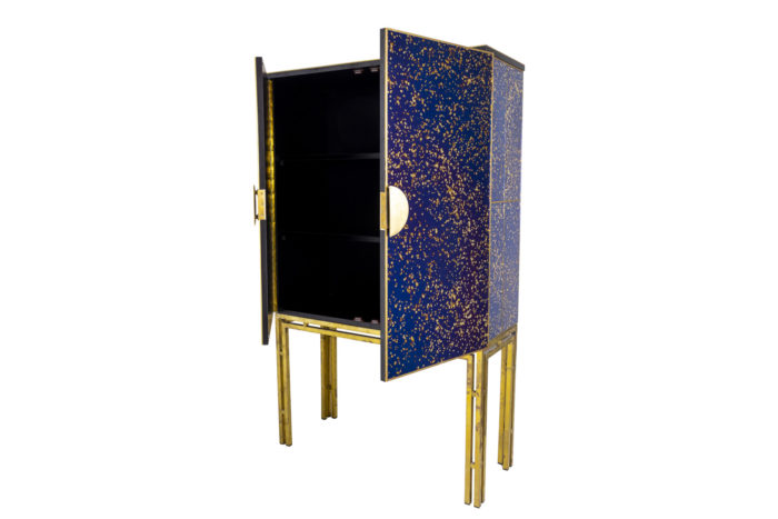 cabinet oxidized mirror gilt brass