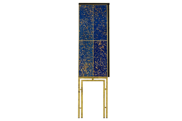 cabinet oxidized mirror gilt brass contemporary