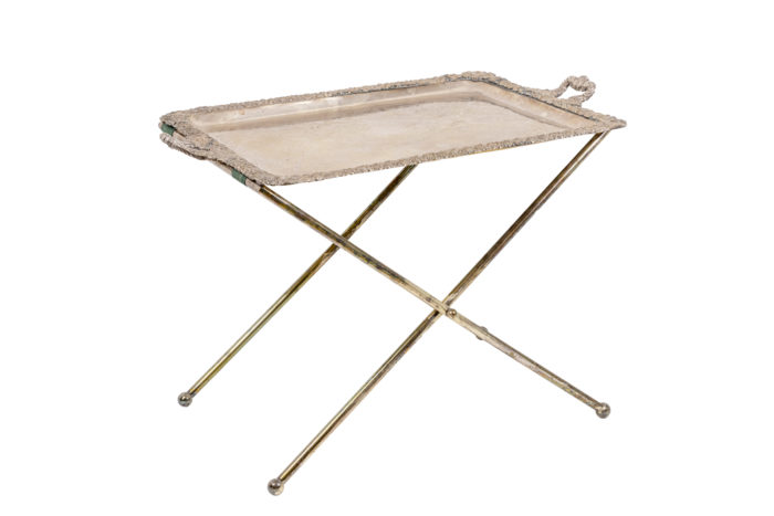 serving table silvered metal