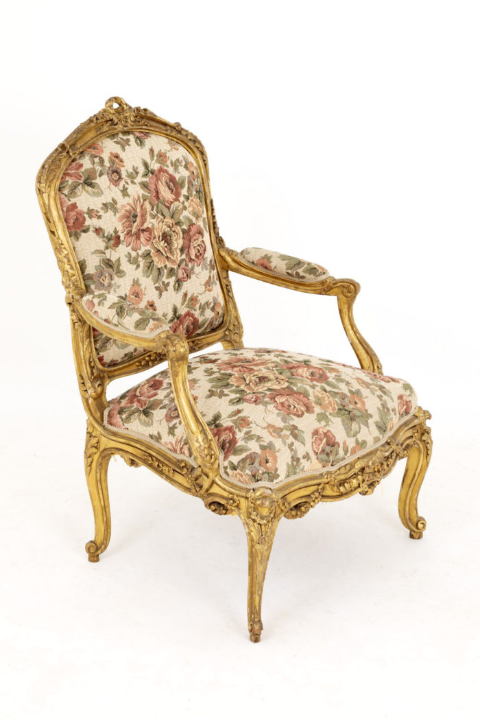 louis xv style armchairs gilt wood