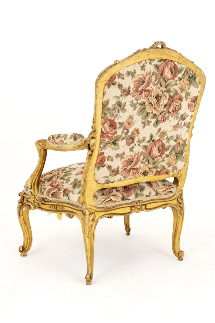 louis xv style armchairs gilt wood back