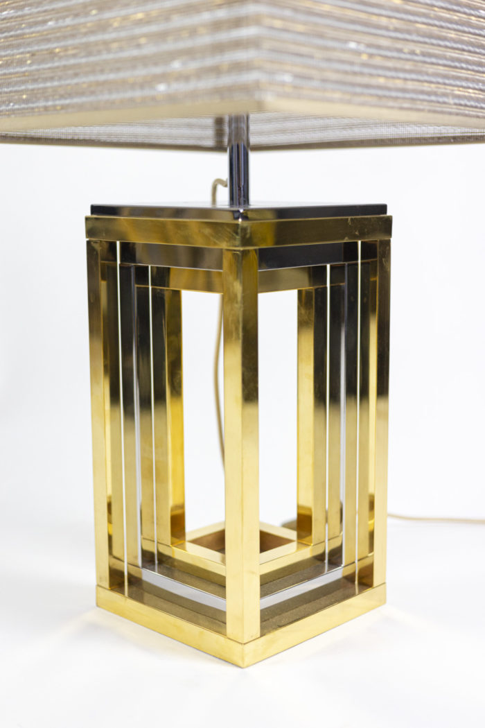 romeo rega lamps chromed and gilt metal square