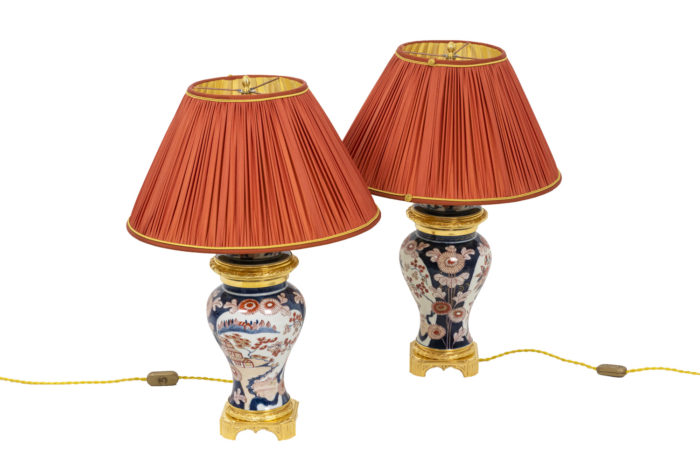 Paire de lampes Imari avec abat-jour