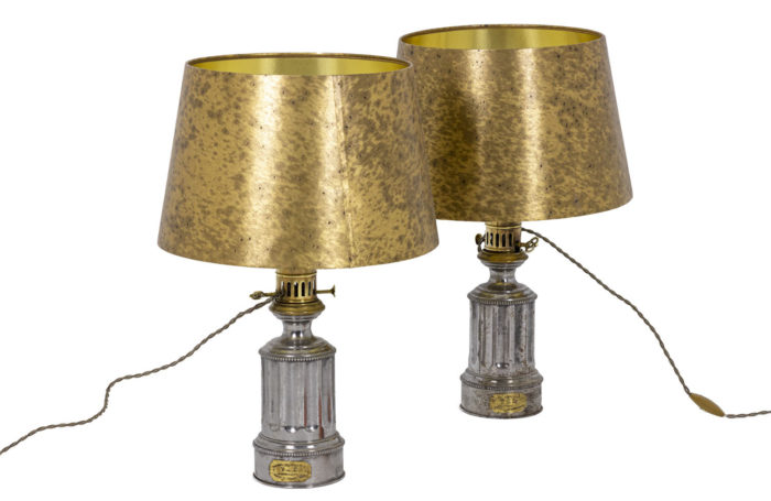 Paire de lampes fut cannelé