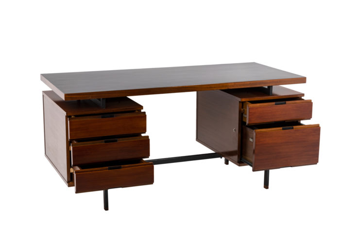 Pierre Guariche, Desk in mahogany and lacquered metal 5