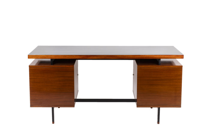 Pierre Guariche, Desk in mahogany and lacquered metal 6