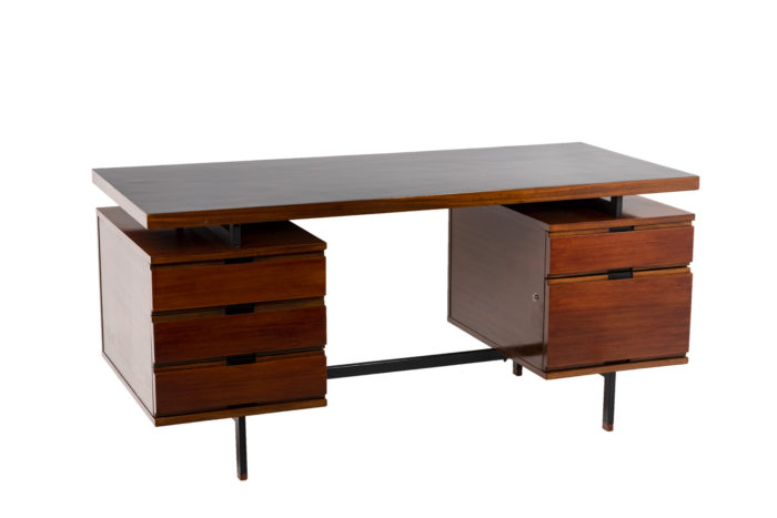 Pierre Guariche, Desk in mahogany and lacquered metal