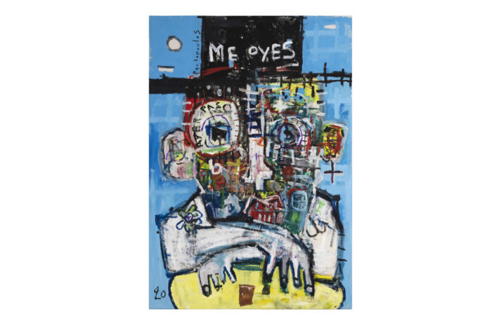Dimitris Pavlopoulos, Me oyes, ayer paso, contemporary work, acrylic on canvas