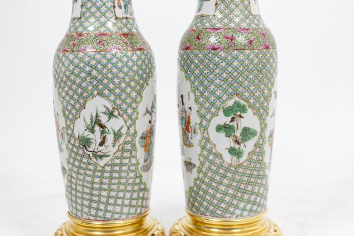 Pair of lamps in Canton porcelain 3