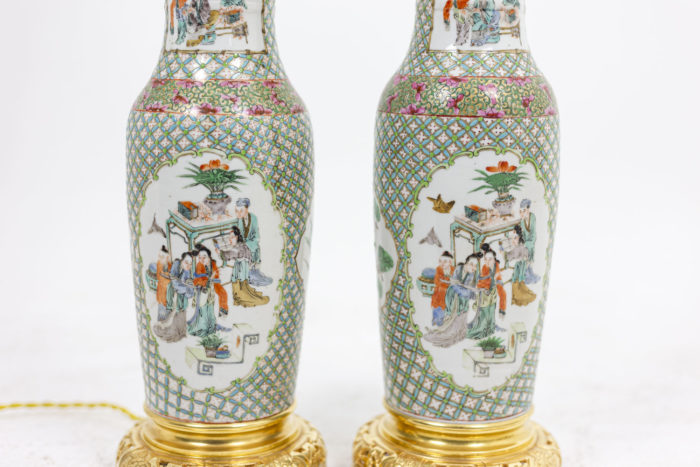 Pair of lamps in Canton porcelain 2