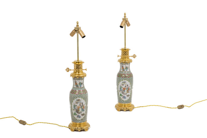 Pair of lamps in Canton porcelain 7