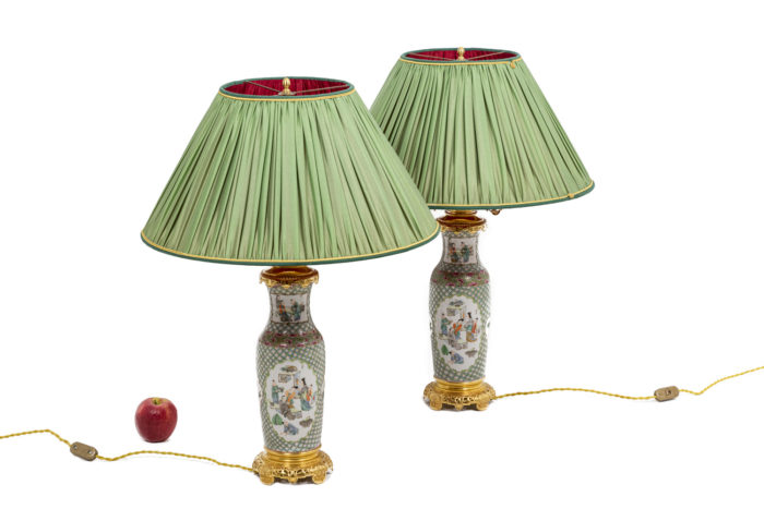 Pair of lamps in Canton porcelain 4