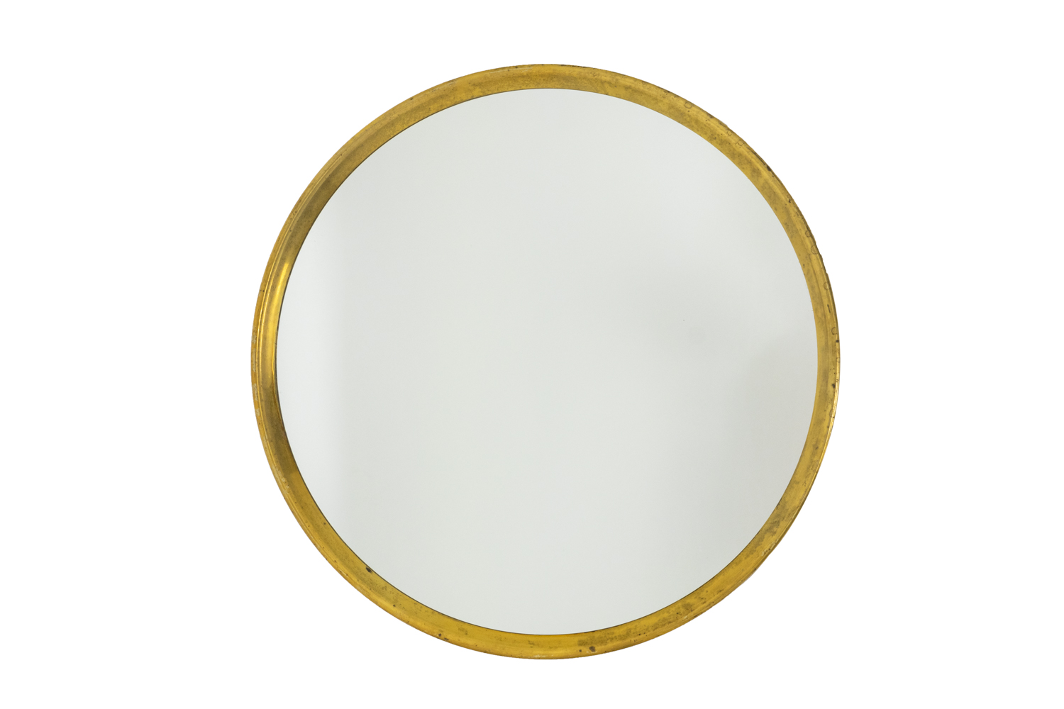 Miroir circulaire en laiton doré