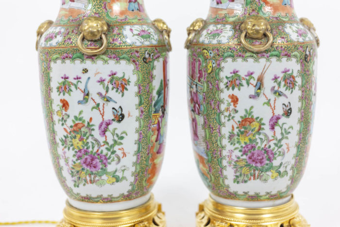 Pair of lamps in Canton porcelain 5