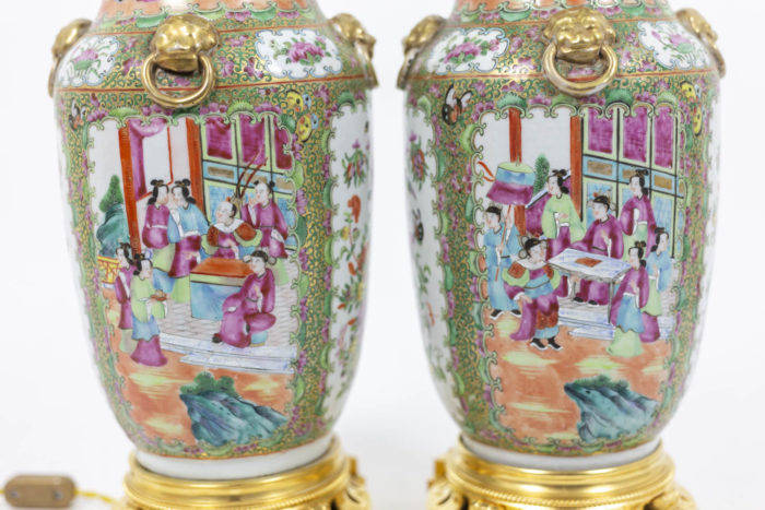 Pair of lamps in Canton porcelain 6