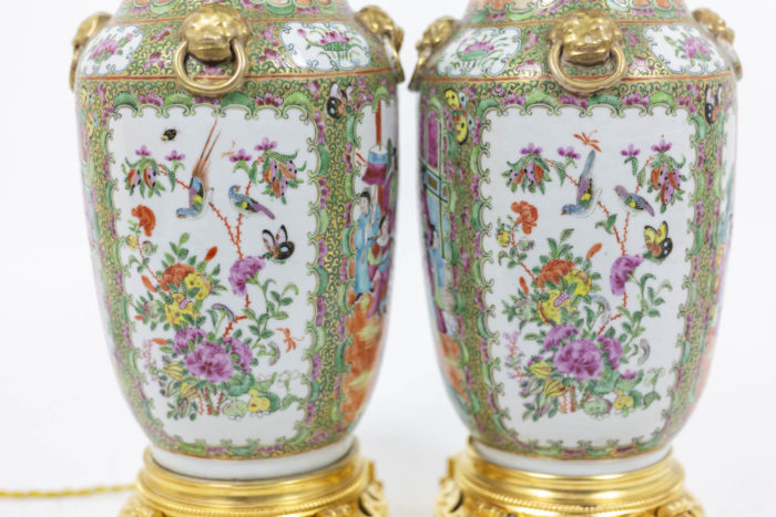 Pair of lamps in Canton porcelain 7