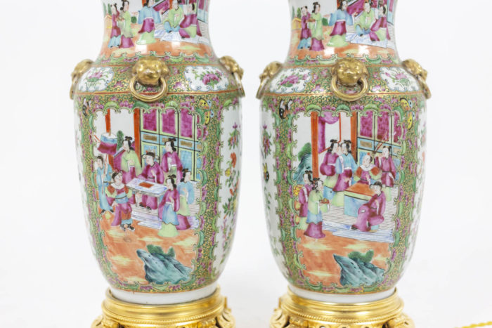 Pair of lamps in Canton porcelain 8