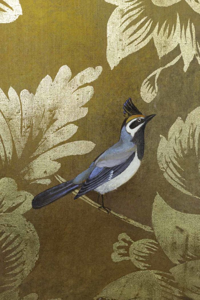 Toile peinte, Oiseaux et feuillages, détails 2