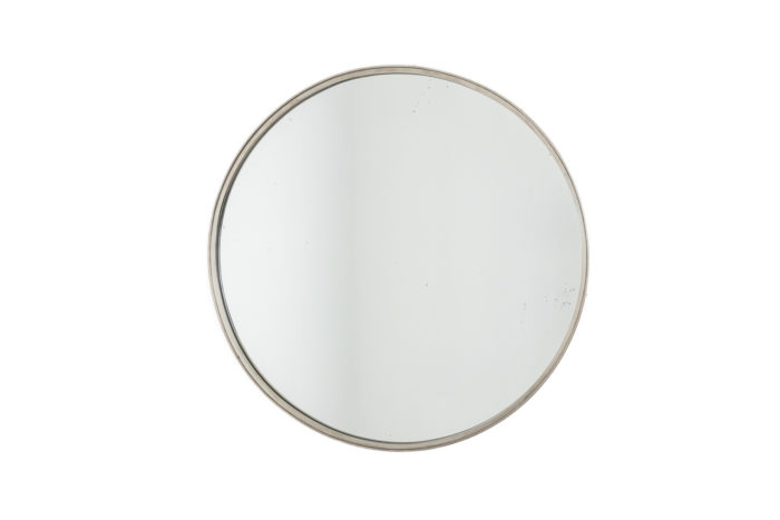Circular mirror in silver plated brass