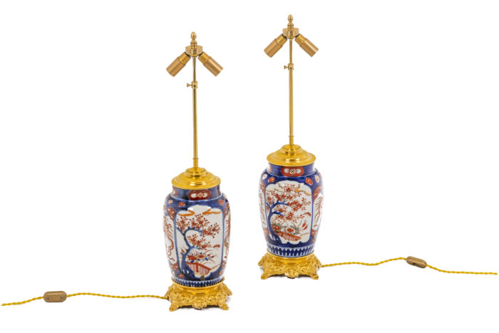 Paire de lampe en porcelaine Imari