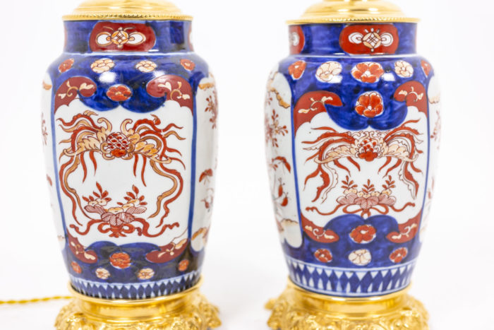 Pair of lamp in Imari porcelain 2