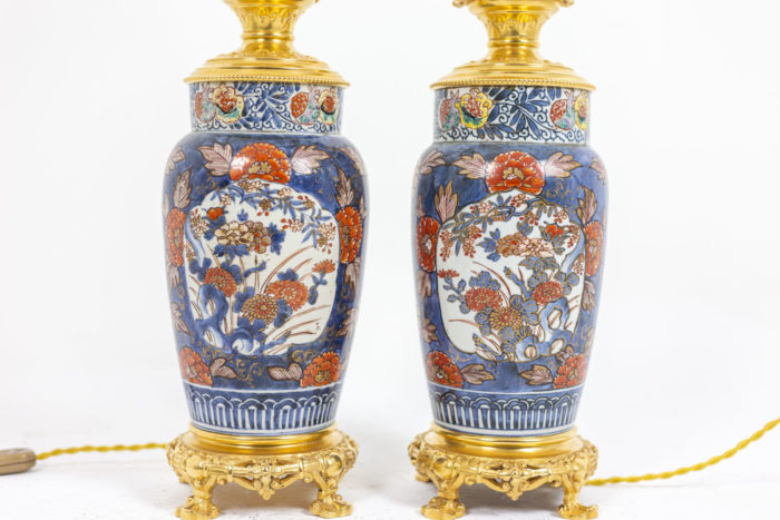 Pair of lamps in Imari