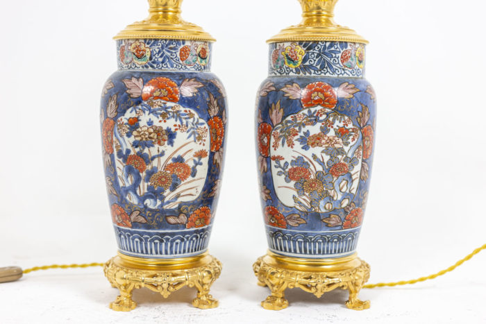 Pair of lamps in Imari