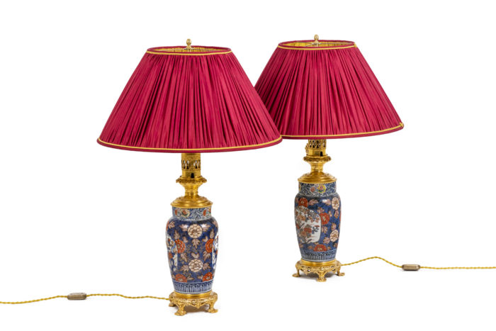 Pair of lamps in Imari - both