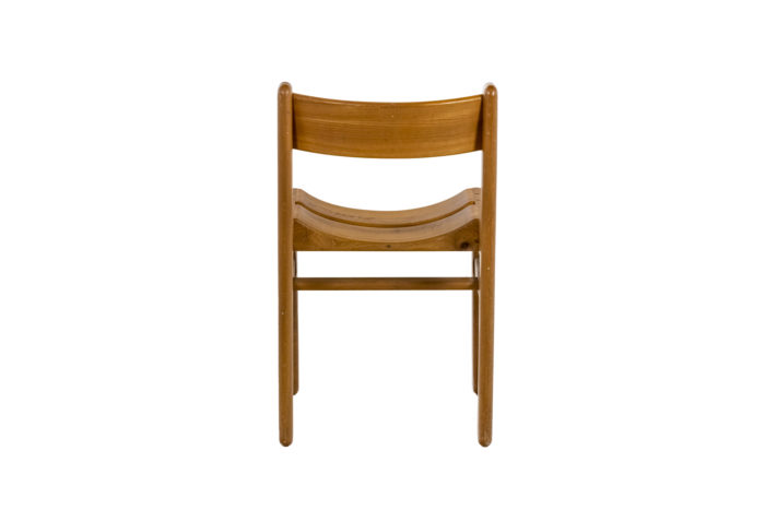 Series of six chairs in blond elm - back