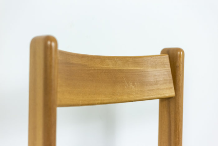 Series of six chairs in blond elm - back