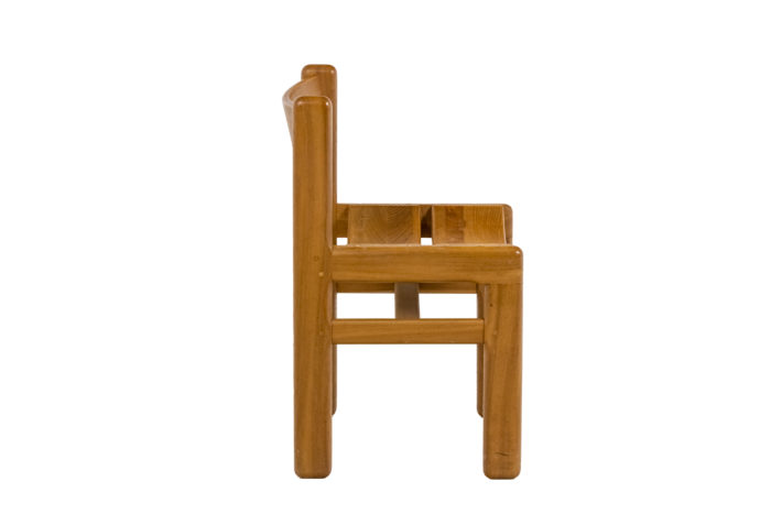 Series of six chairs in blond elm - profile