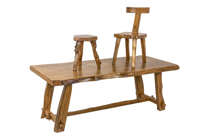 Table - staging with a stool and a chair