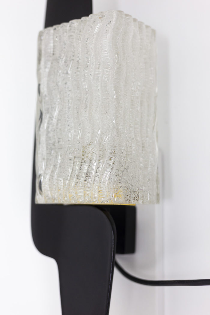 Wall sconce - detail of the wood and the glass