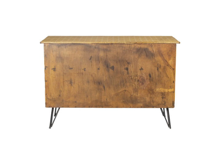 Sideboard in rattan and metal - back