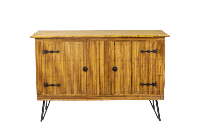 Sideboard in rattan and metal- face