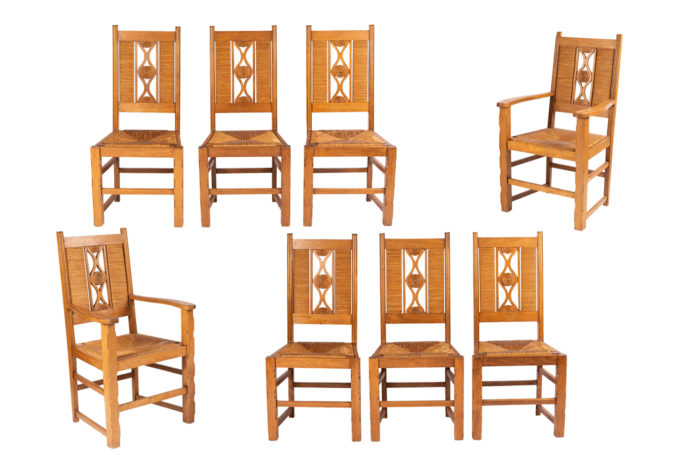 Charles Dudouyt - set of six chairs