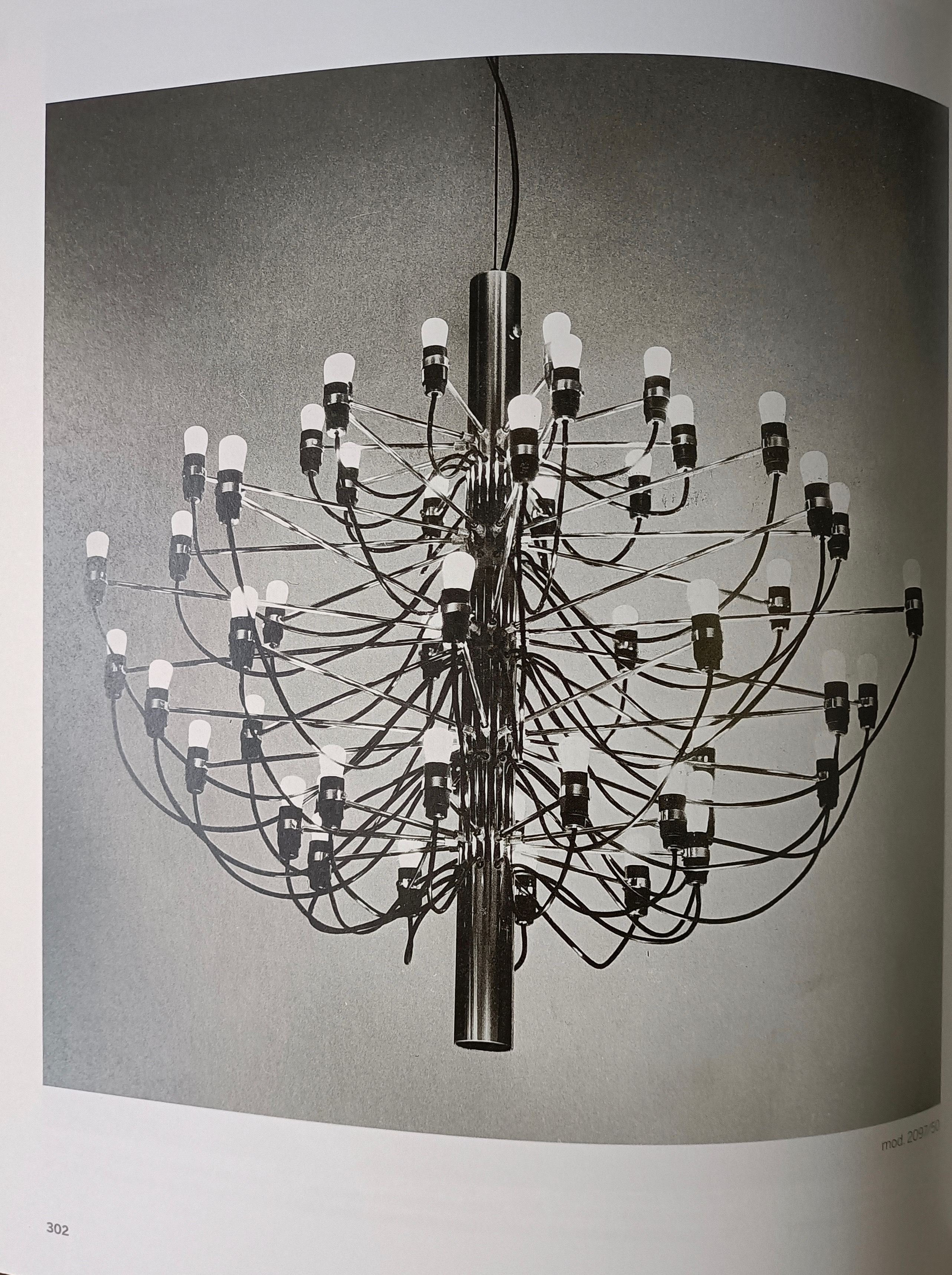 Gino Sarfatti for Flos Fifty light chandelier in chromed steel 1958