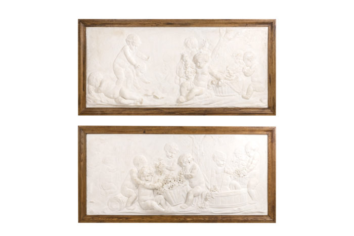 pair of bas-reliefs - both