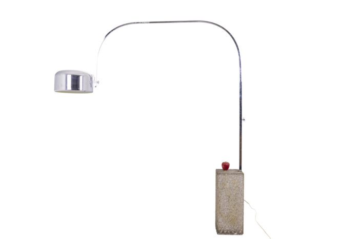 arc floor lamp in metal and chrome - profile